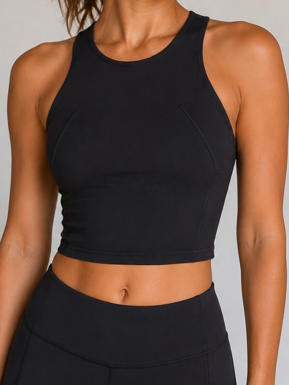 Lululemon Invigorate Training Crop Tank Top Light Support B/C Cups Black Size 14